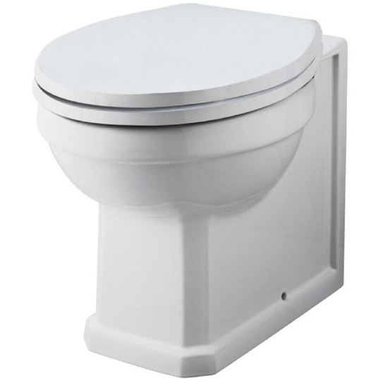 Windsor Traditional Back To Wall Toilet Pan with Soft Close Toilet Seat