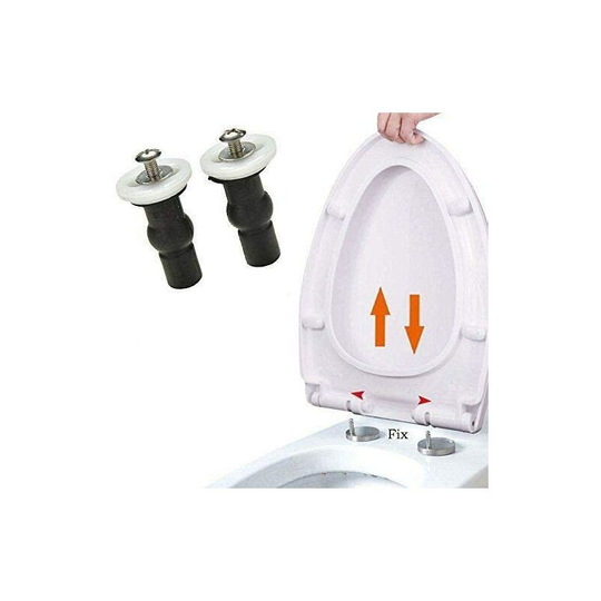 Concealed hinges for toilet seats, expandable rubber nuts Fixing screws (2 pieces)