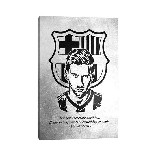 Lionel Messi Motivation by Adrian Baldovino - Wrapped Canvas Painting