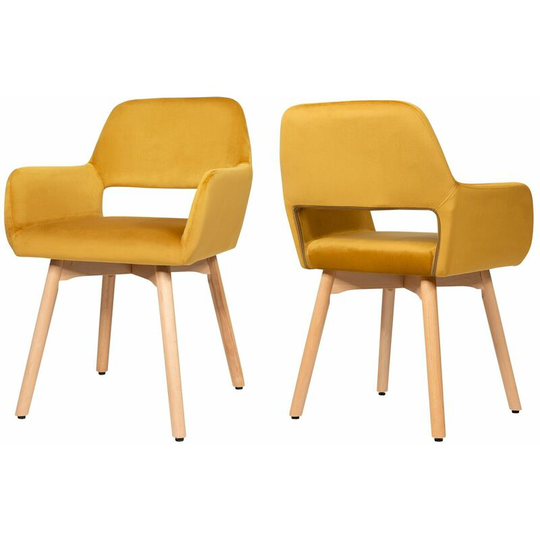 Velvet Accent Armchair Set of 2 Side Dining Chairs Modern Upholstered Seat Tub
