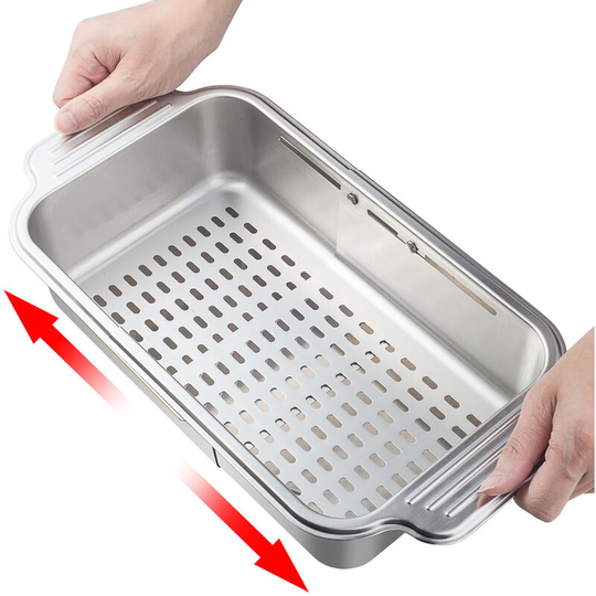 Stainless steel kitchen sink drain basket, retractable drain rack, vegetable basin, bowl, chopsticks, dish tray, storage rack