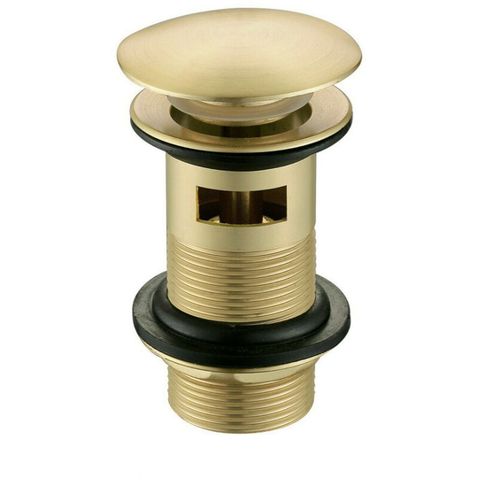 Brushed Brass Slotted Basin Sink Waste Adjustable 1 1/4 Metal Backnut