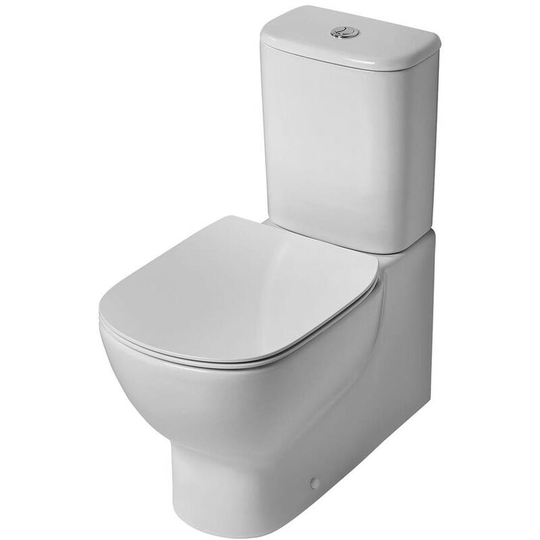 Tesi Back to Wall Close Coupled Toilet with 6/4 Litre Cistern - Standard Seat - Ideal Standard