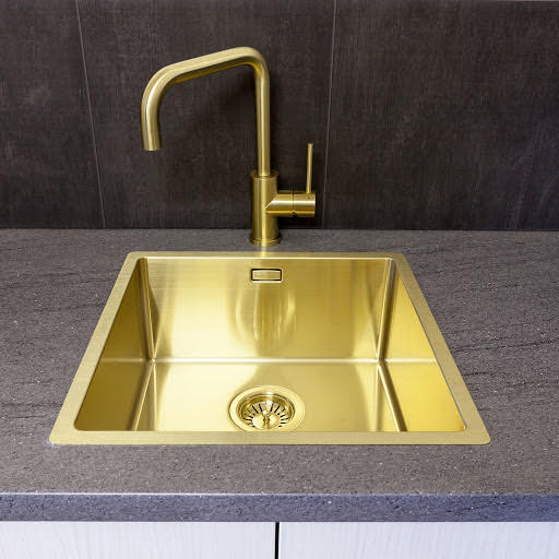 Reginox Miami 1 Bowl Stainless Steel Gold Kitchen Sink with Waste Included
