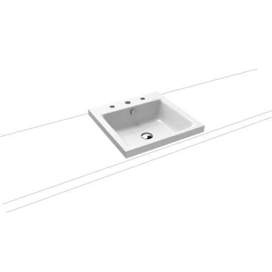 Puro White Enameled Steel Rectangular Bathroom Sink
