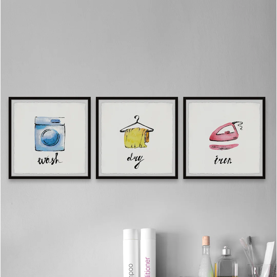 Wash, Dry and Iron - 3 Piece Picture Frame Painting