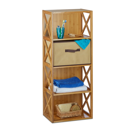 Babbie 4 Tiers 42 x 105cm Bathroom Shelf with Basket