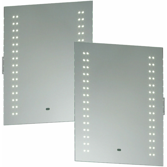 Loops - 2 pack IP44 led Bathroom Mirror 60cm x 50cm Vanity Light Shaver Socket & Motion