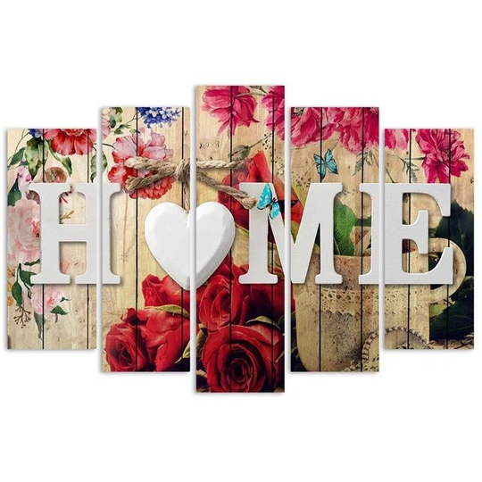 Canvas Print Home Wooden Heart Shabby Chic