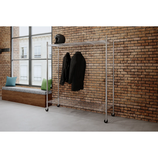 Pugh 89Cm Rolling Clothes Rack