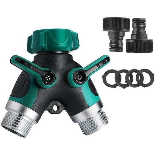 Garden Hose Splitter, y Hose Splitter, Two Way Hose Splitter, Garden Hose Faucet Splitter, Hose Bib, Heavy Duty Two Way Hose Splitter - All Metal