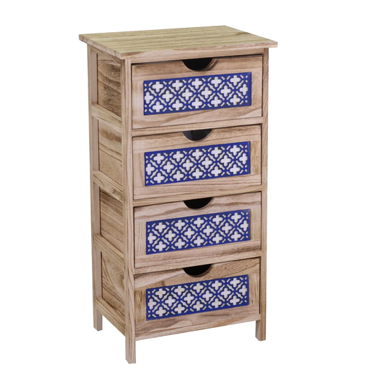 Talbot 4 Drawer Bedside Table