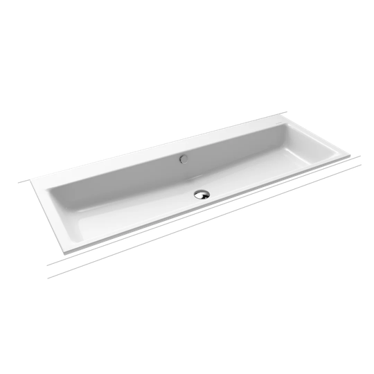 White Steel Enamel Rectangle Bathroom Sink with Overflow