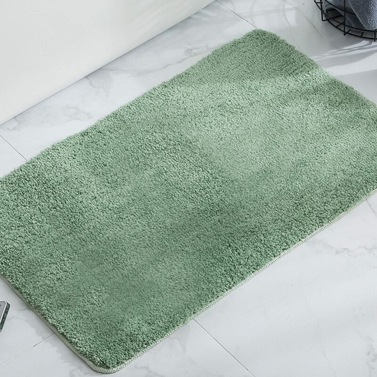 Gift - Absorbent Non-Slip Bath Mat Machine Washable Bathroom Mat Soft Microfiber Shower Mat (Light Green 40x60cm)