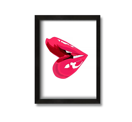 Lips 1 - Picture Frame Graphic Art on Canvas