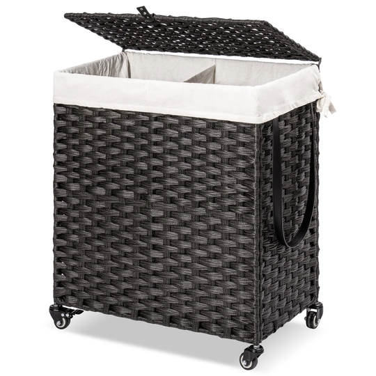 Large Storage Basket with Removable Inner Bag Laundry Sorter