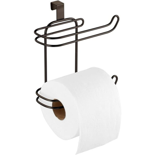 Steel Toilet Roll Holder Dispenser Hanging Over The Tank - For Bathroom Storage - Space Saving - Concerto Collection