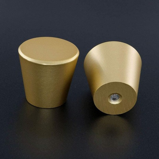 Perlerare - Set of 10 Gold Cabinet Knobs Brass Door Knobs Gold Drawer Knobs Aluminum Alloy Round Brass Cupboard Knobs