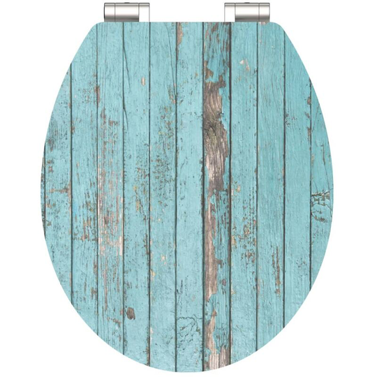 High Gloss Toilet Seat with Soft-Close blue wood mdf schütte - Multicolour
