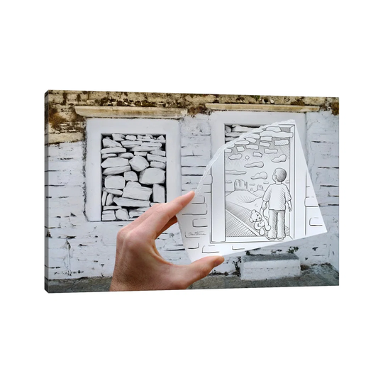 Pencil vs. Camera 46 - Child Dreaming by Ben Heine - Wrapped Canvas Graphic Art
