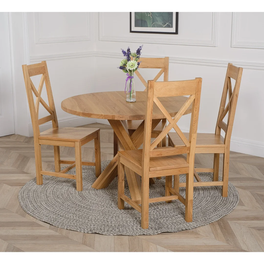 Gerti 5 - Piece Solid Oak Dining Set