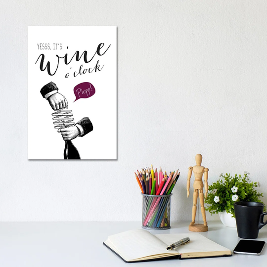 Wine O'Clock by Amy & Kurt Berlin - Wrapped Canvas Graphic Art