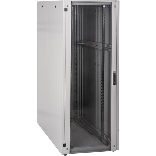 RackMatic - Rack Cabinet 19 Mobirack standing 47U Width 800 Depth 1200 White Glass Door