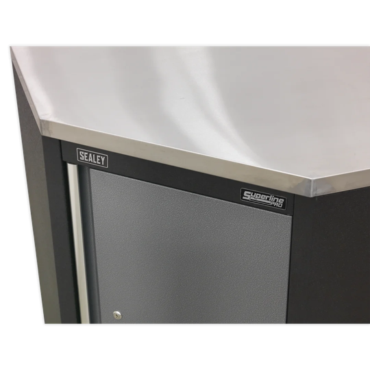 Keiko Stainless Steel Worktop for Modular Corner Cabinet