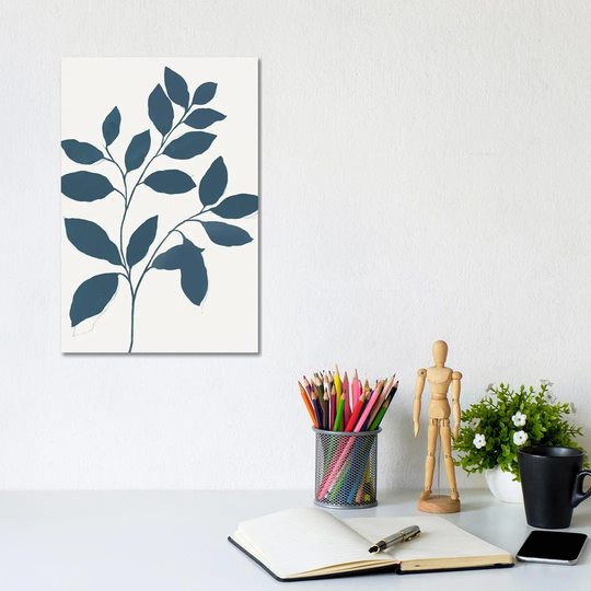 Blue Twig I by Isabelle Z - Painting Print on Canvas
