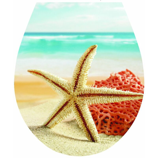 Starfish' wc Seat Sticker Toilet Lid Cover Bathroom Art 32x38cm