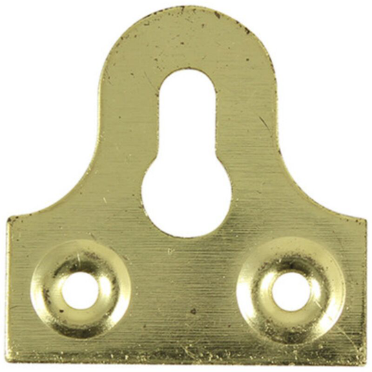 Timco - Mirror Plates Slotted Electro Brass - 32mm (4 Pack Bag)