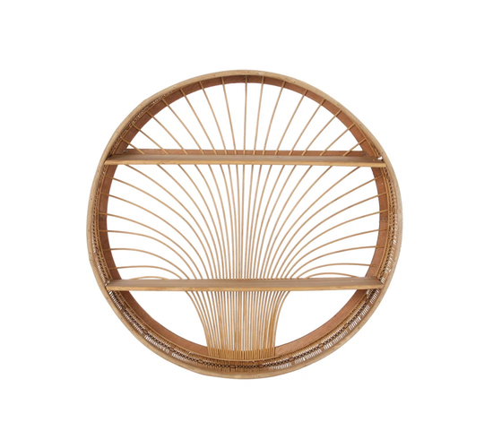 Hogsett 2 Piece Circle Bamboo Solid Wood Tiered Shelf