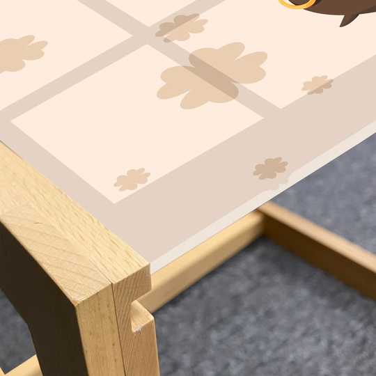 Leprechaun Coffee Table, Happy Waving Irish Character In A Coin Pot On Clover Silhouettes, Acrylic Glass Center Table With Wooden Frame For Offices Do