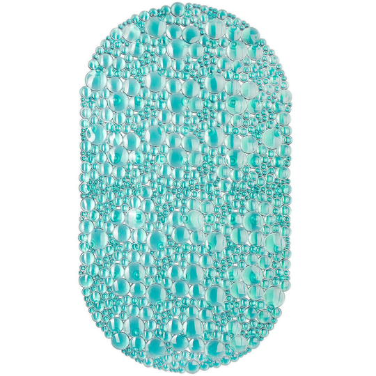 Relaxdays - Anti-Slip Bath Mat, Stone-look Design, Non-Slippery Suction Cups for Bathtub, Washable, WxD: 36 x 67 cm, Green