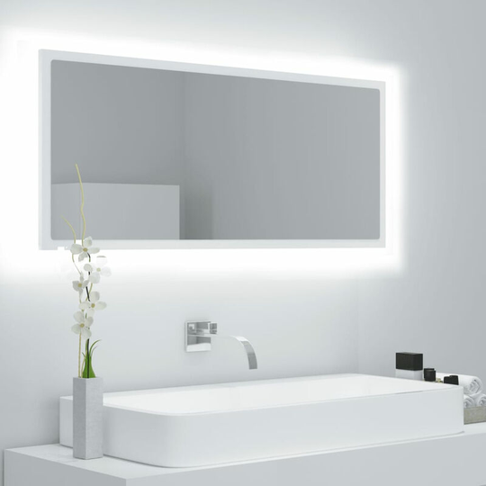 Led Bathroom Mirror White 100x8.5x37 cm Chipboard