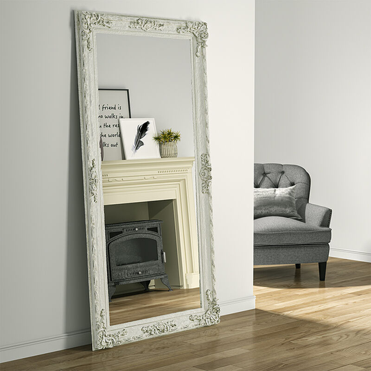 Livingandhome Oversize Retro Rectangular Garden Full Length Mirror,White