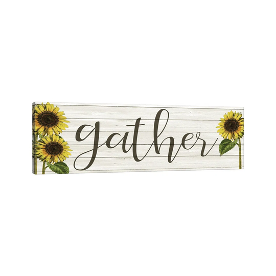 Sunflower Gather by Kimberly Allen - Wrapped Canvas Panoramic Typography
