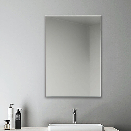Plain Frameless Wall Mirror Large Full Length with Wall Hanging Fixings Bathroom-900X600