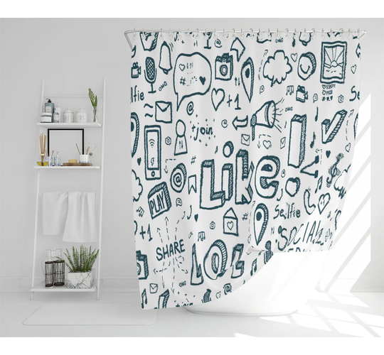 Dimko Polyester Shower Curtain Set
