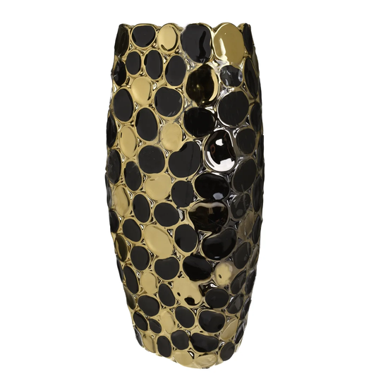Black,Golden 42Cm Ceramic Table Vase