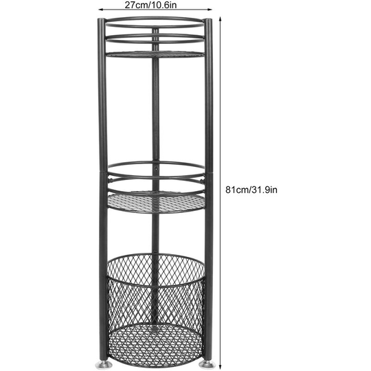 3-Layers Bathroom Corner Shelf Iron Shampoo Shower Gel Storage Rack Organizer for Home UseBlack