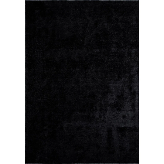 Symple Stuff Prevalje Black Cotton Viscose Flatweave Decorative Area Rug
