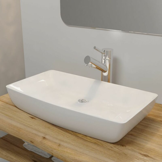 Luxury Ceramic Basin Rectangular Sink White 71 x 39 cm VDTD03677
