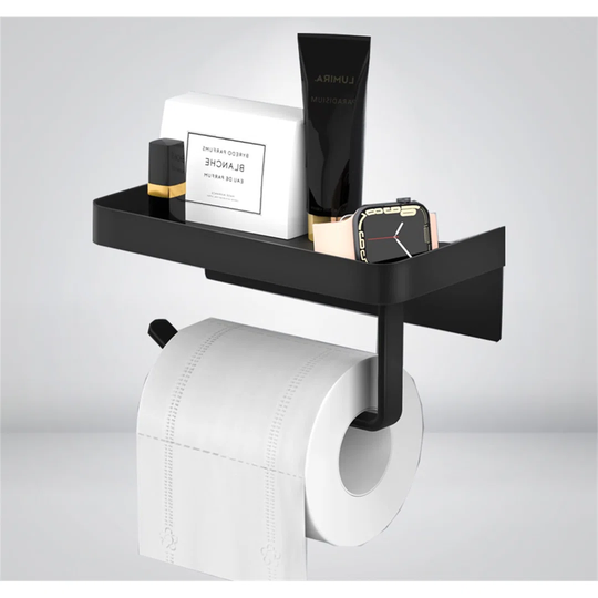 Setzer Wall Mounted Toilet Roll Holder with Shelf