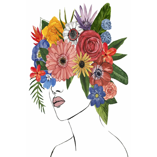 Flower Lady II by Annie Warren - Wrapped Canvas Painting Print