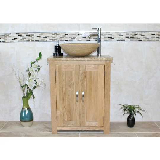 Silverside Solid Oak 650mm Free-Standing Vanity Unit