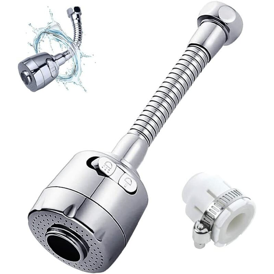 Faucet Aerator, 360° Rotatable Faucet, Adjustable Water Saving Filter Ejector, Used For Kitchen And Bathroom Flexible Faucet Nozzle Head (Long)