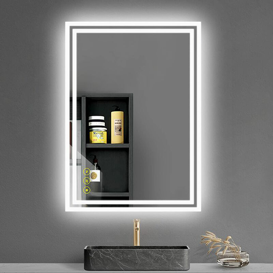Bathroom led Mirror with Demister Wall Mounted Bathroom Makeup Mirror 500x700mm Dimmable Touch Sensor - Ai-lighting