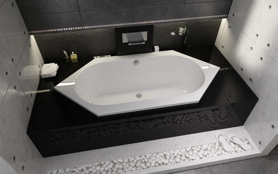 Acrylic Riho Kansas 1900mm x 640mm Inset Back to Wall Bathtub