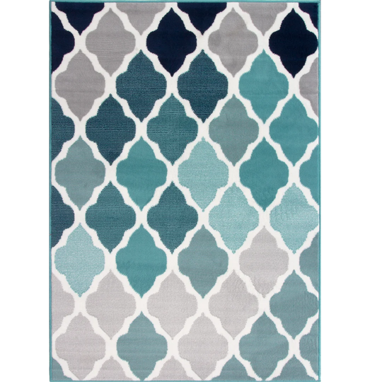 Fyfe Tufted Black/Blue Rug